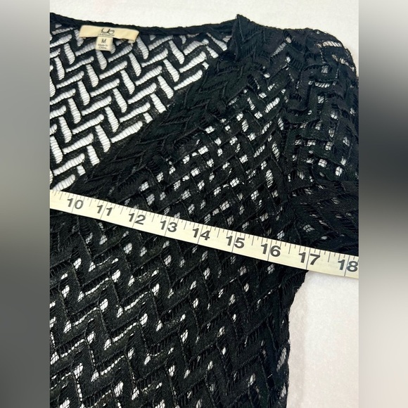 YA LOS ANGELES Women’s Lace Crochet V Neck Sheer Bell Sleeve Boho Fairy Top‎ M - Picture 12 of 12